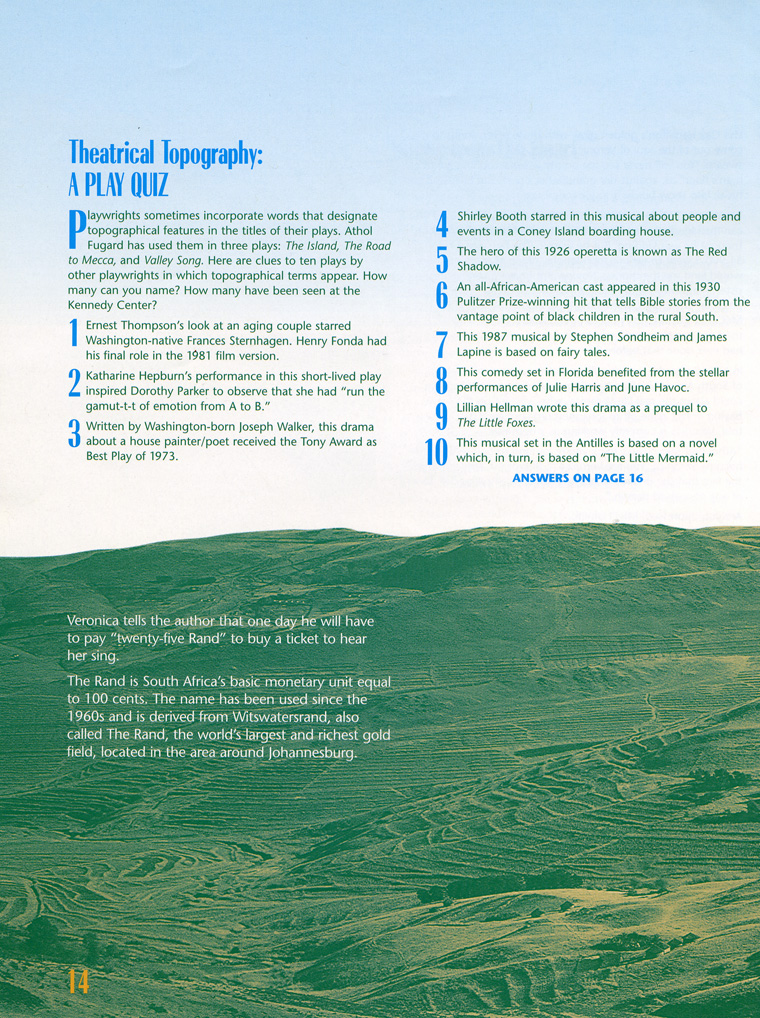 LisaGay Hamilton Tearsheets, Valley Song Program